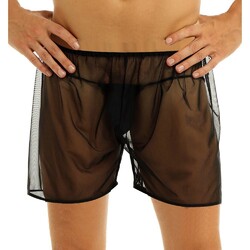 Herren Sexy Dessous Slip Durchsichtiges Netz Loose Loungewear Shorts Unterwäsche