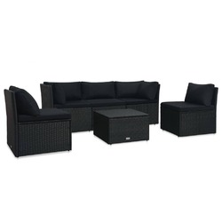 Garten Lounge Set Kissen Sitzgruppe Gartenmöbel Sofa 4-tlg. Poly Rattan vidaXL