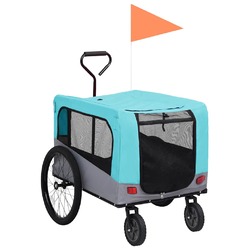 2-in-1 Fahrradanhänger Hunde Buggy Hundefahrradanhänger Hundetransporter vidaXL