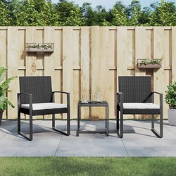 Garten Essgruppe mit Kissen Gartenmöbel Sitzgruppe 3-tlg. PP-Rattan vidaXL