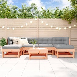 Garten Lounge Set Gartenmöbel Sitzgruppe Sofa 7-tlg. Schwarz Massivholz vidaXL