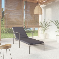 Sonnenliege mit Auflage Gartenliege Liegestuhl Sonnenbett Poly Rattan vidaXL