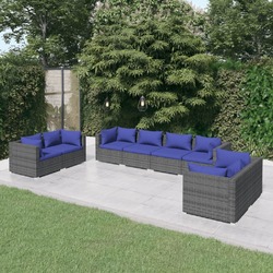 Garten Lounge Set Kissen Gartenmöbel Sofa Garnitur Sitzgruppe Poly Rattan vidaXL