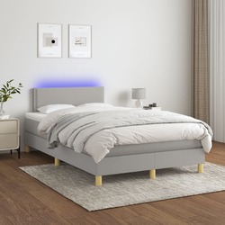 Boxspringbett Matratze LED Bett Bettgestell Polsterbett Lattenrost Stoff vidaXL