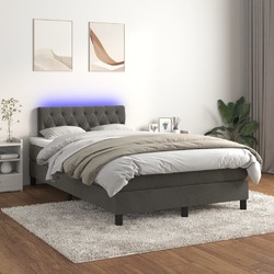 Boxspringbett Matratze LED Bett Bettgestell Polsterbett Lattenrost Samt vidaXL