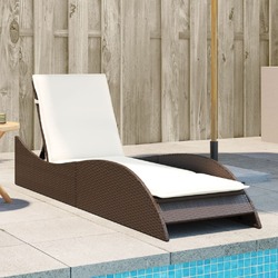 Sonnenliege mit Auflage Gartenliege Relaxliege Gartenmöbel Poly Rattan vidaXL