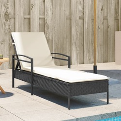 Sonnenliege mit Auflage Gartenliege Gartenmöbel Rattanliege Poly Rattan vidaXL