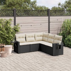 Gartenmöbel Sofa Garnitur Gartengarnitur Garten Sitzgruppe 5-tlg. Schwarz vidaXL