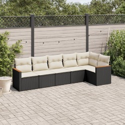 Gartenmöbel Sofa Garnitur Gartengarnitur Garten Sitzgruppe 6-tlg. Schwarz vidaXL