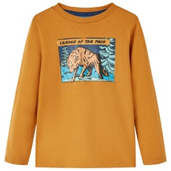 Kinder Langarmshirt mit Wolf-Aufdruck Pullover Sweatshirt T-Shirt Dunkelocker vi