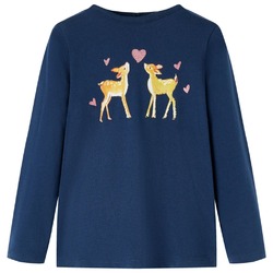 Kinder Langarmshirt mit Hirschen Rundhalsausschnitt Pullover Sweatshirt T-Shirt 