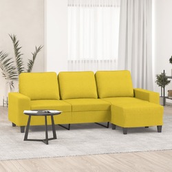 Sofa 3 Sitzer mit Hocker Couch Liegesofa Polstersofa Dunkelgrau Stoff vidaXL