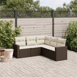 Gartenmöbel Sofa Garnitur Lounge Sitzgruppe 6-tlg. Schwarz Poly Rattan vidaXL