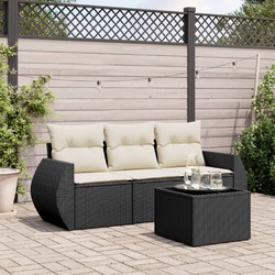 Gartenmöbel Sofa Garnitur Gartengarnitur Garten Sitzgruppe 4-tlg. Schwarz vidaXL