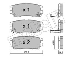 METELLI Bremsbelagsatz, Scheibenbremse 22-0151-0 für MITSUBISHI