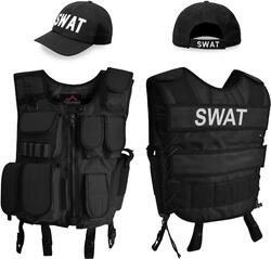 Agenten Kostüm Outfit Uniform Karnevalkostüm FaschingVerkleidung ver. AusführungSWAT DEA FBI Sheriff Police Security 4-Teilig XS - 6XL