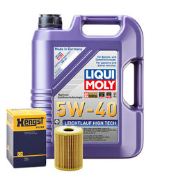 Motoröl 5W40 LIQUI MOLY Leichtlauf High Tech 5L+HENGST Ölfilter