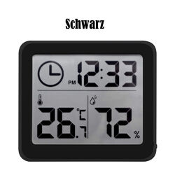 Mini Wecker Digital Tischuhr mit LCD Thermometer Hygrometer Temperaturmesser DE