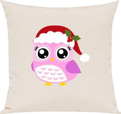 Kinder Kissen, Eule Owl Weihnachten Christmas Winter Schnee Tiere Tier Natur, Ku