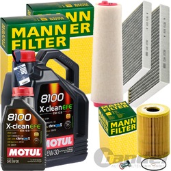 MANN INSPEKTIONSPAKET+6L MOTUL EFE 5W-30 ÖL passend für BMW 5er E39 520d 136 PS