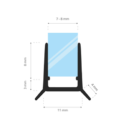 Duschdichtung Ersatzdichtung Wasserabweiser Schwallschutz Duschkabine UK24STEIGNER Qualität für 5 bis 8mm Glas TOP-Kundenservice