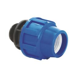 PP Verschraubung Blau PN16 Klemmfitting Trinkwasser DVGW Fitting für PE Rohr