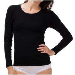 Damen langarm Unterhemd Baumwolle Schöller 1/1 Arm Shirt Glanzabschluss Feinripp