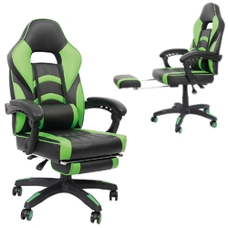 Bürostuhl Schreibtischstuhl Gaming Stuhl Chefsessel  Racing Stuhl Drehstuhl Grau