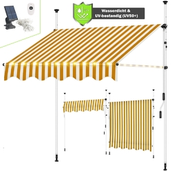 Klemmmarkise Terrasse 150-400cm LED Balkon Sonnenschutz Fenstermarkise ☀️