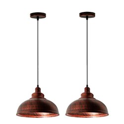 2x Vintage Retro Industrie Loft Metall Deckenlampe Schirm Hänge Pendelleuchten