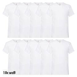 10er Pack Fruit of the Loom Valueweight V-Neck T Herren T-Shirt V Ausschnitt NEU