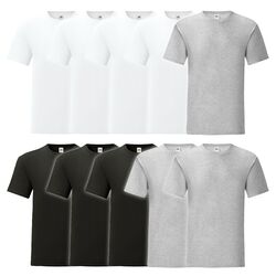 10er Pack Fruit of the Loom Iconic T Basic T-Shirt Sparpack Größe S - 5XL WOW