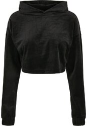 Urban Classics Ladies - VELVET Short Oversized Cropped Hoody