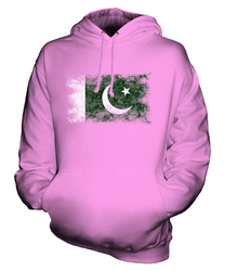 PAKISTAN DISTRESSED FLAGGE UNISEX KAPUZENPULLOVER TOP FUSSBALL PAKISTANISCHES GESCHENK