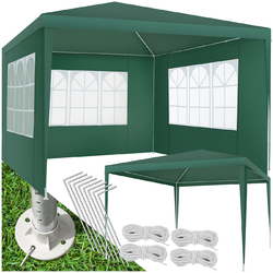 Pavillon 3x3m Partyzelt Gartenzelt Festzelt Bier Zelt 3 Seitenteile wasserdicht