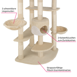 Kratzbaum für Katzen Katzenkratzbaum Katzenbaum Kletterbaum Höhlen Sisal 201 cm