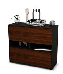 Sideboard Dalia, Anthrazit matt / Holz-Design (92x79x35cm)