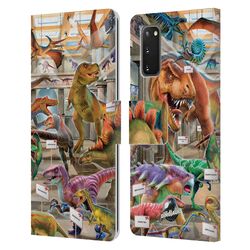 P.D. MORENO DINOSAURIER SZENE LEDERHÜLLE BOOK WALLET CASE FÜR SAMSUNG HANDYS 1