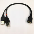 1PC USB 2.0 A Buchse auf 2 Dual USB A Stecker Y Splitter Hub Adapterkabel
