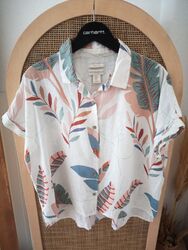 Cynthia Rowley Leinenbluse, Leinen, Bluse, Sommerbluse, Top, Blumen 