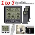 Digital Wetterstation Thermometer Hygrometer mit 3 Innen Außen Sensor für Zimmer