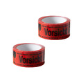 2x Klebeband Vorsicht Glas 48 mm 66 m rot Paketklebeband Bruchgefahr Packband