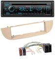 Kenwood Bluetooth DAB CD MP3 USB Autoradio für Fiat 500 ab 2007 perlgrau beige