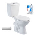 Stand-WC + Keramik-Spülkasten + Deckel Waagerecht Wand-Anschluss