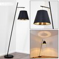 Stoff Lese Boden Steh Stand Lampen moderne Wohn Schlaf Raum Leuchte schwarz/gold