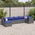 Gartenmöbel Lounge Set Sitzgruppe Sofa Garnitur 7-tlg. Braun Poly Rattan vidaXL