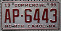 North Carolina USA Nummernschild US Kennzeichen License Plate AP 6443