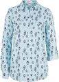 Tunikabluse mit Print Gr. 38 Nebelblau Bedruckt Damen-Tunika Langarm Bluse Neu*