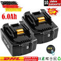 2X 6000mAh Akku Für Makita 18V 6.0Ah BL1860B BL1850 BL1840 BL1830 DHL