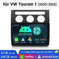 Android 12.0 autoradio carplay 2+64GB SWC BT Für VW Touran 1T1 1T2 1T3 2003-2010